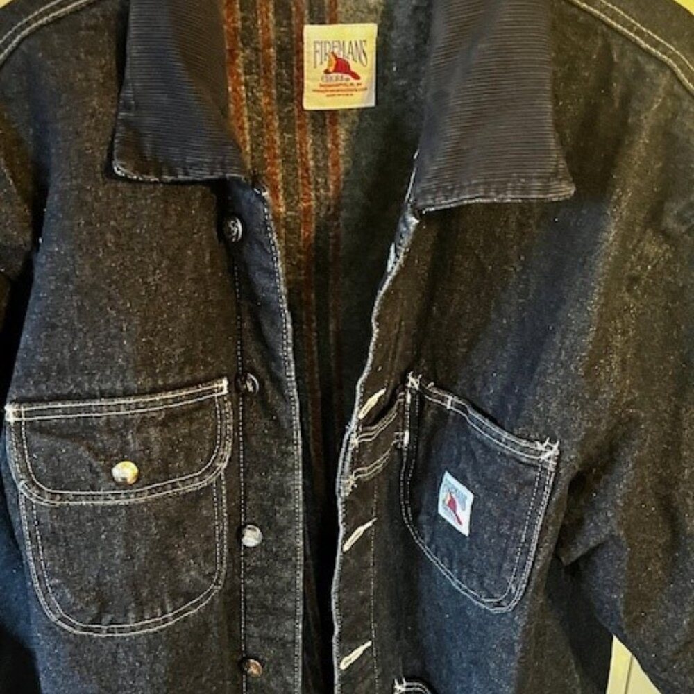New/Never Worn Outside: Firemans Chore 15oz. Pre-Rinsed Denim Jacket - Large